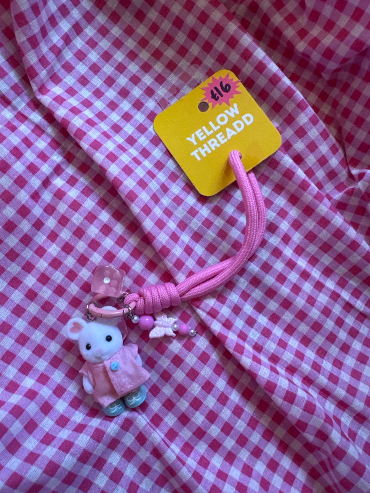 Pink mouse charm