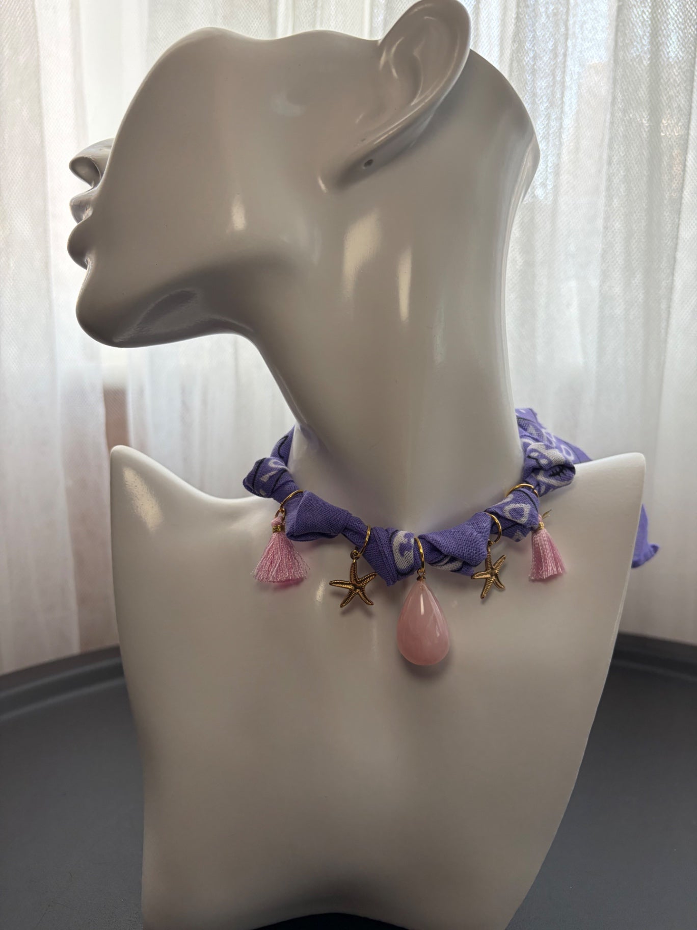 Purple bandana necklace