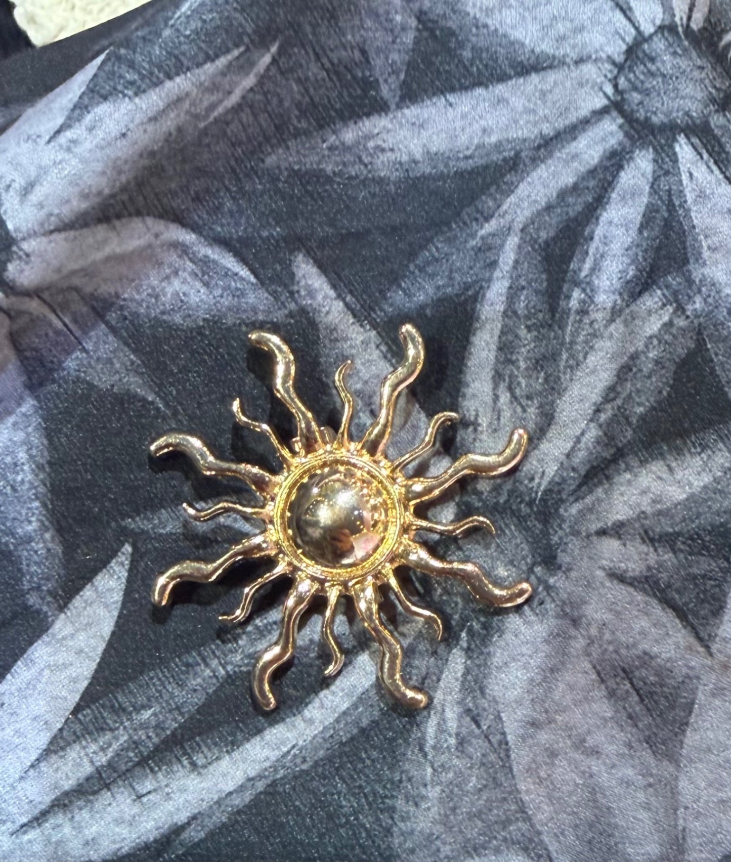 Gold Sun Brooch