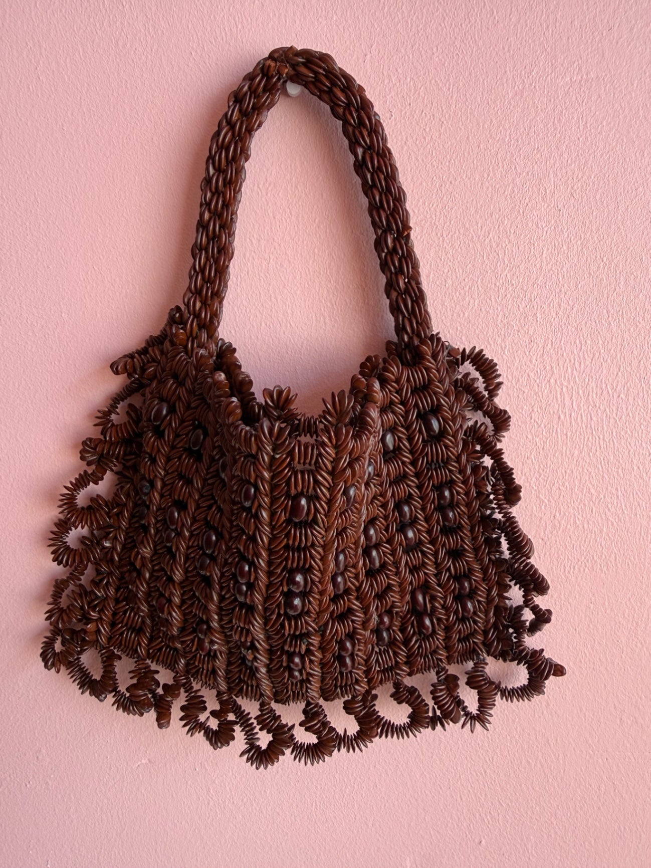 Brown Beaded Bag