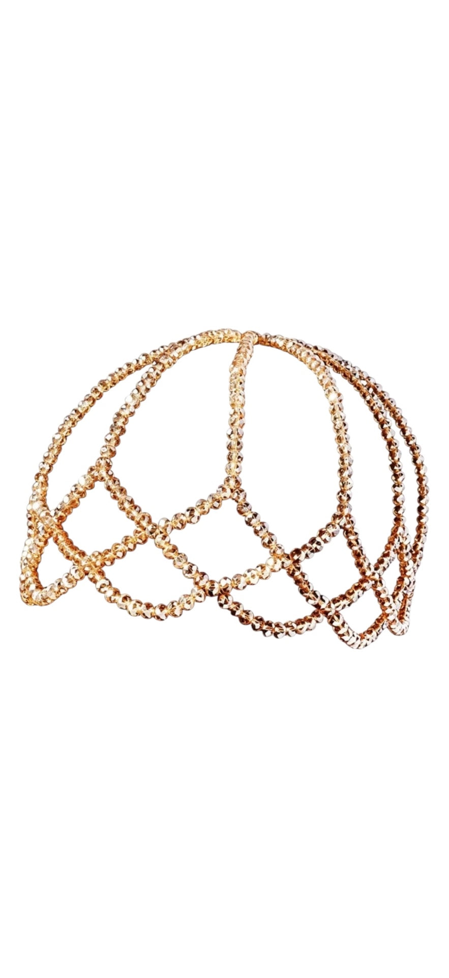 Twinkle Zirconia Crystal Beads Cap Gold