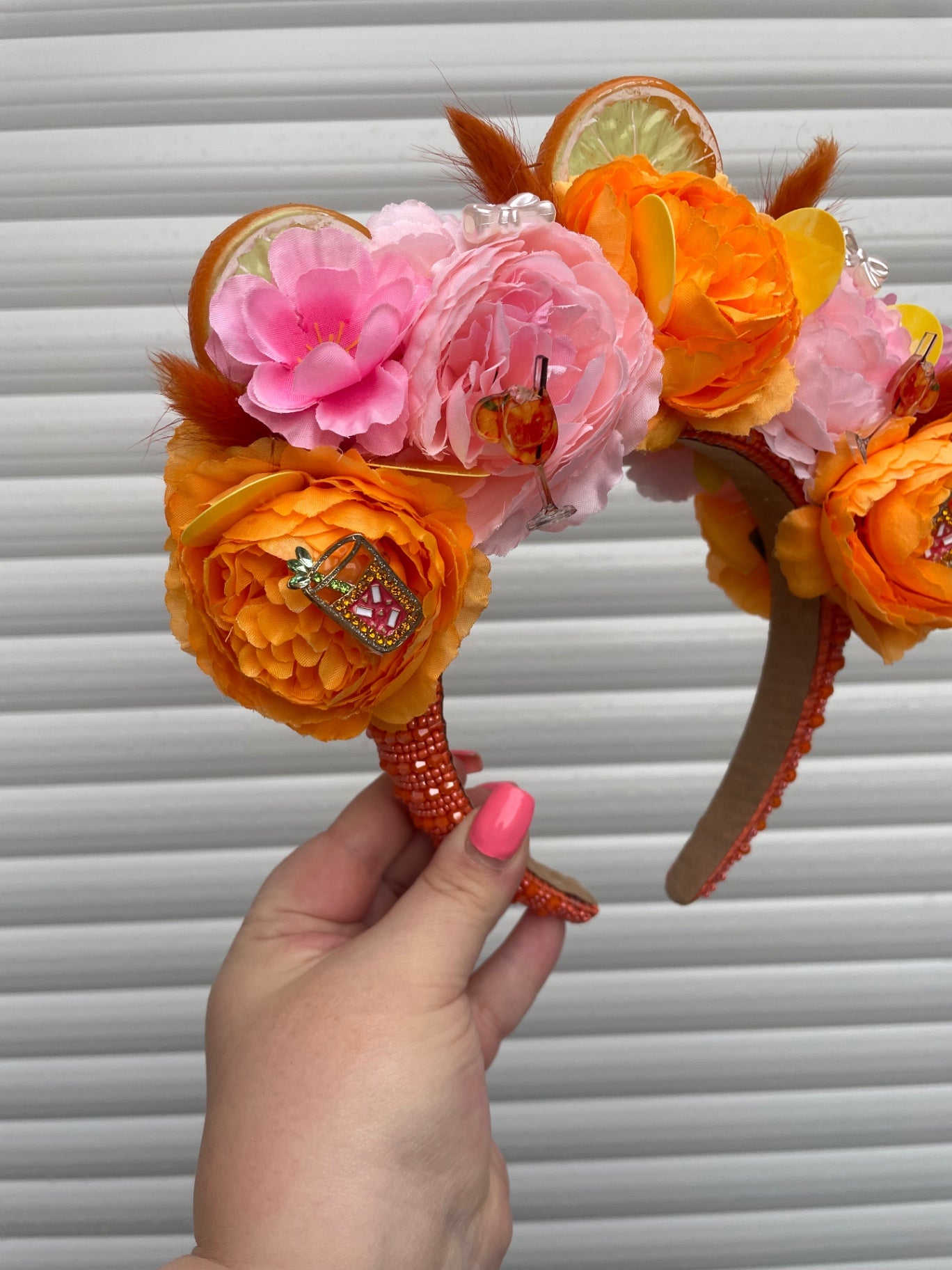 Orange Citrus & Cocktail Floral Headband