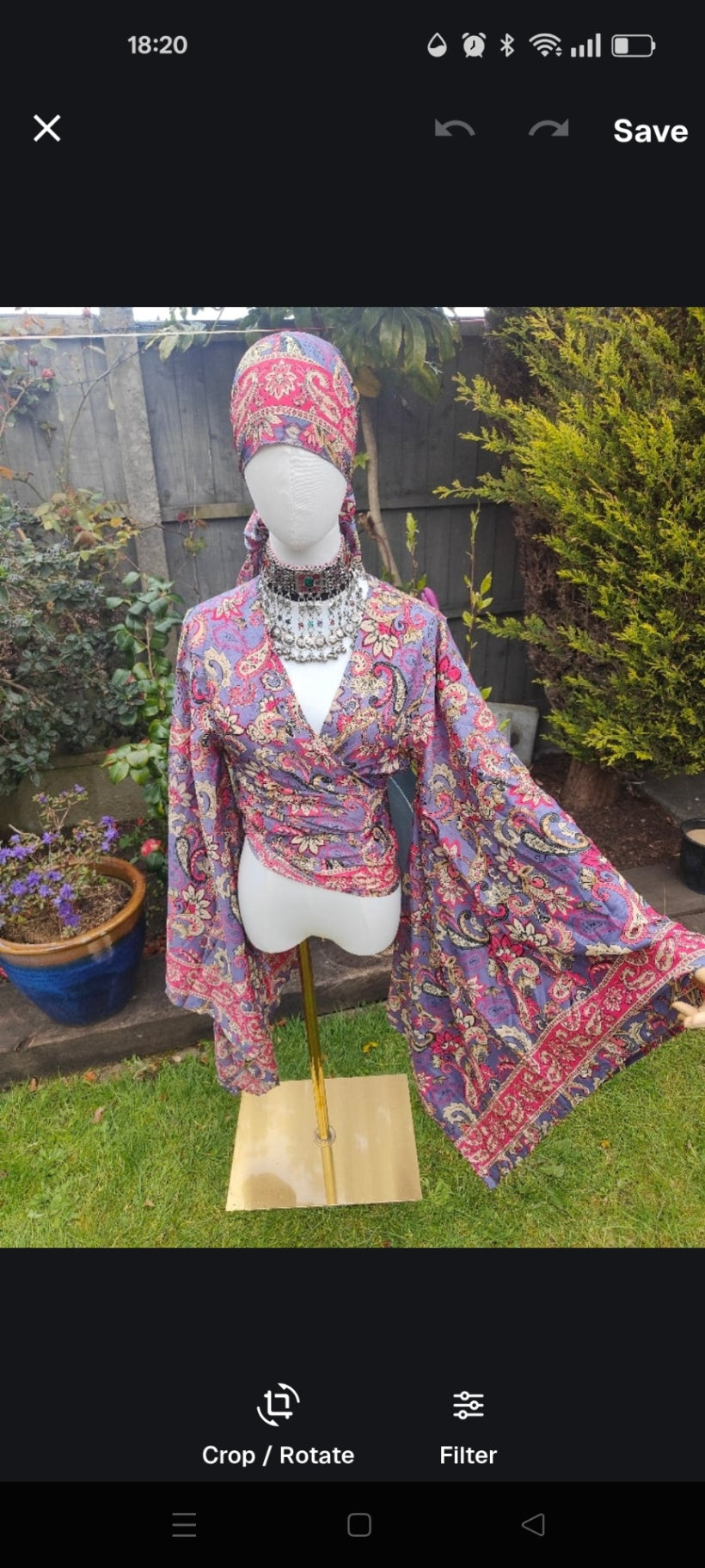 Pefkos co ord set top and sarong scarf