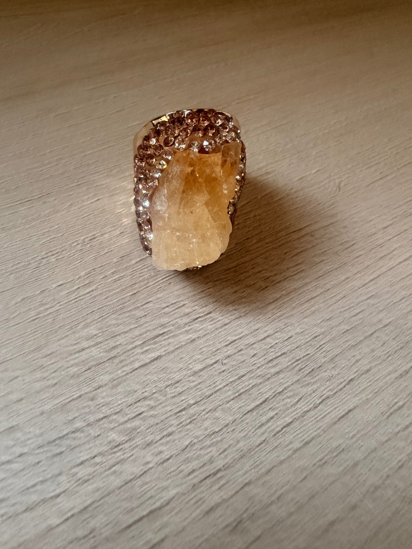 Crystal adjustable ring