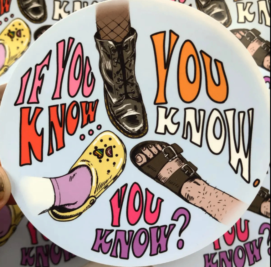 If you know, you know, you know? sapphic shoes sticker