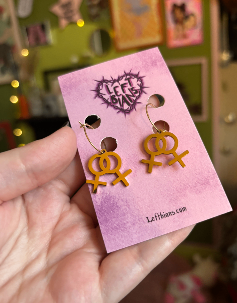 Gold double venus hoops