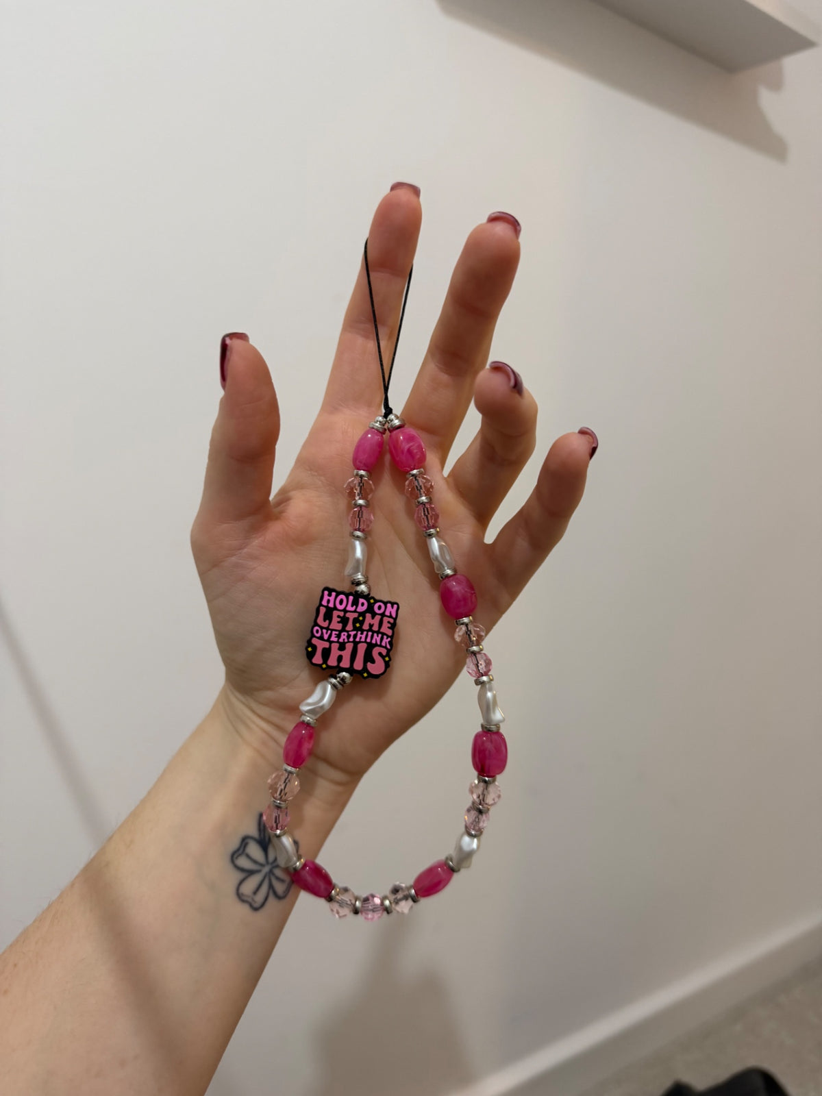 ‘Let me overthink this’ phone charm