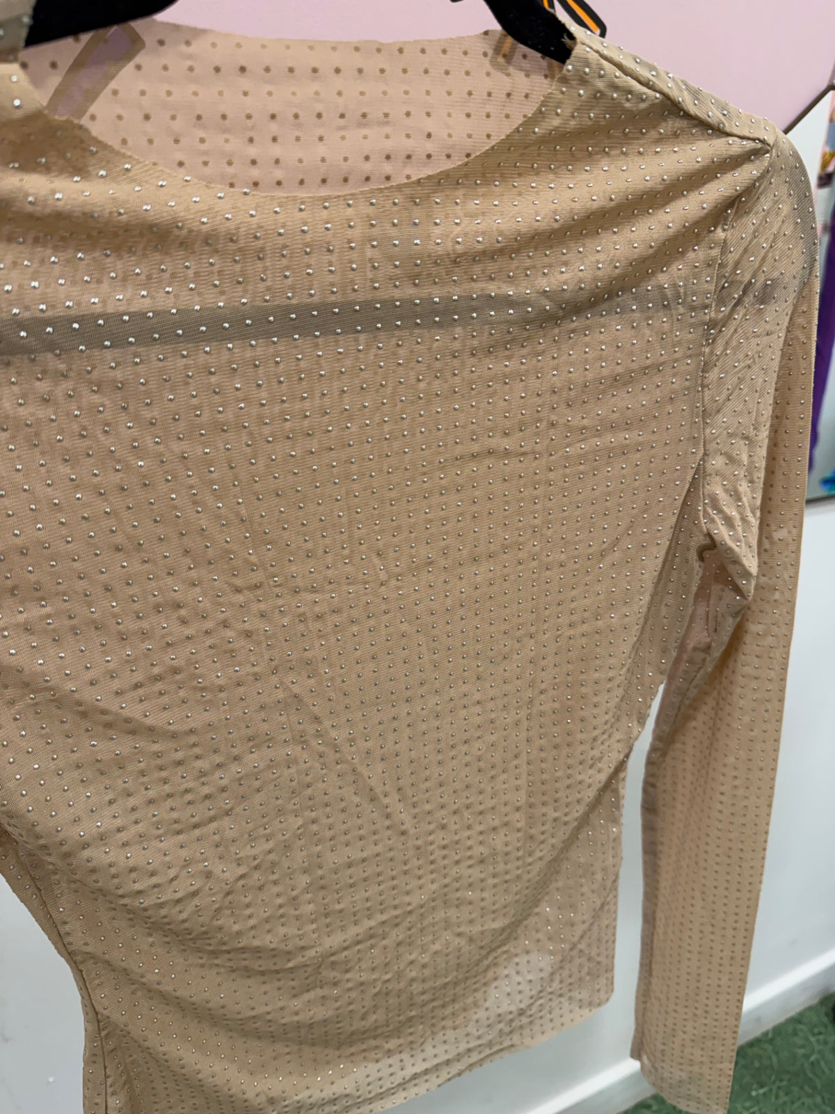 Gold stud Mesh Top