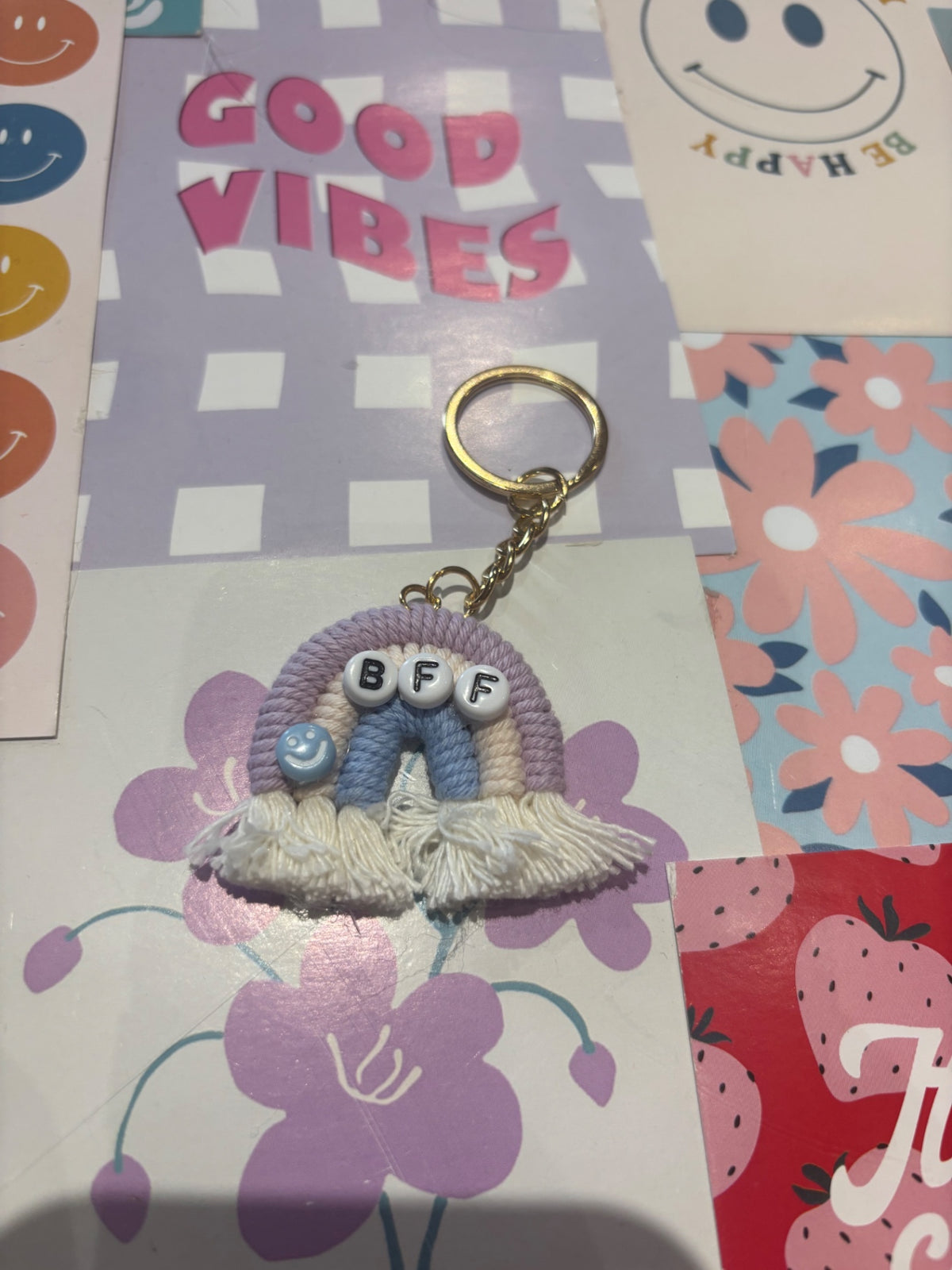 Lilac/blue BBF Rainbow Keyring