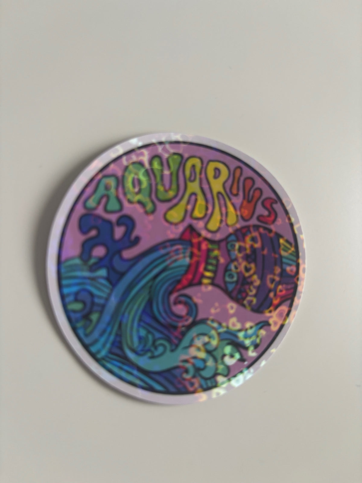 Aquarius holographic sticker THE MAGIC LABEL