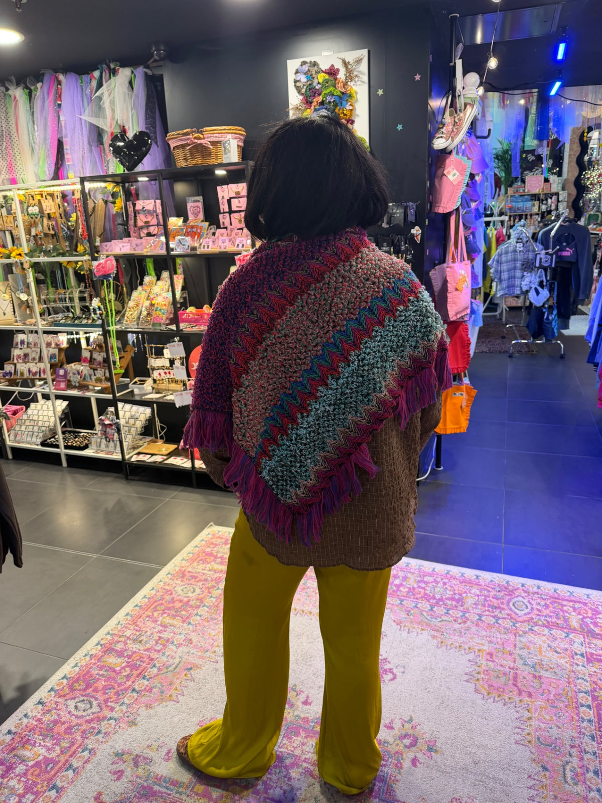Fuchsia Pink Tassel Poncho