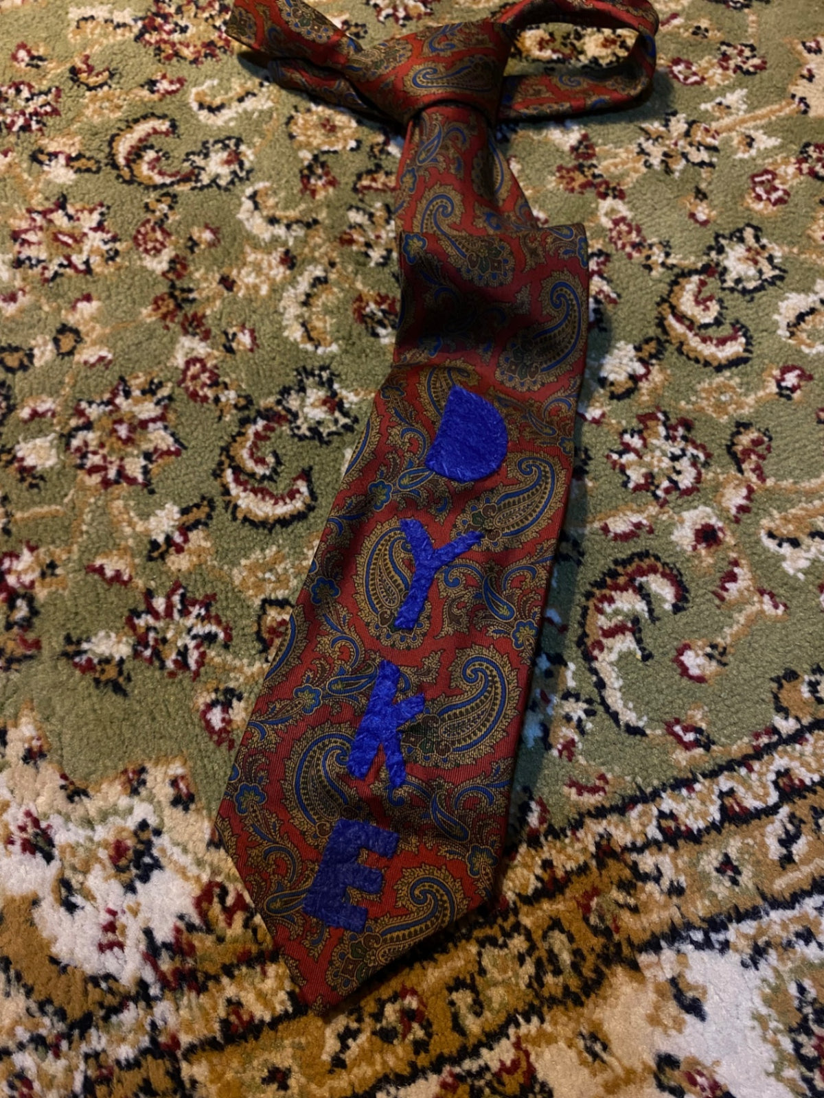 RED AND BLUE DYKE Up-cycled tie