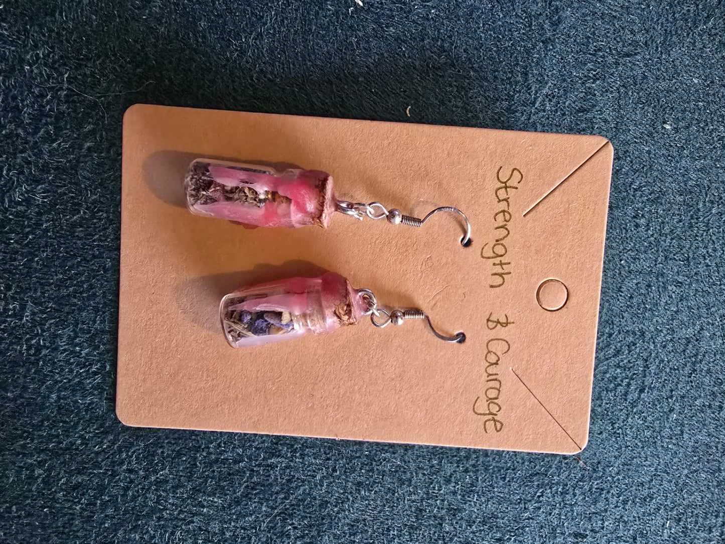 Strength spell jars earrings 