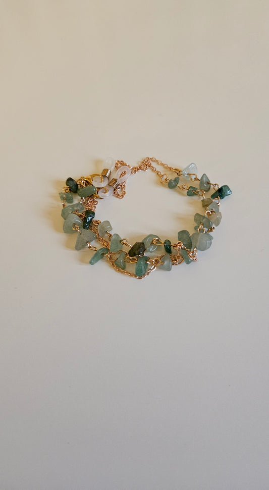 Jade Green Gemstone Sunglasses Chain 