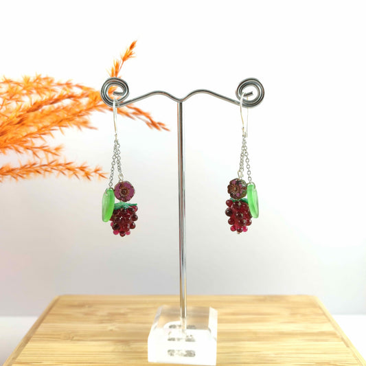 Purple Dangle Berry earrings