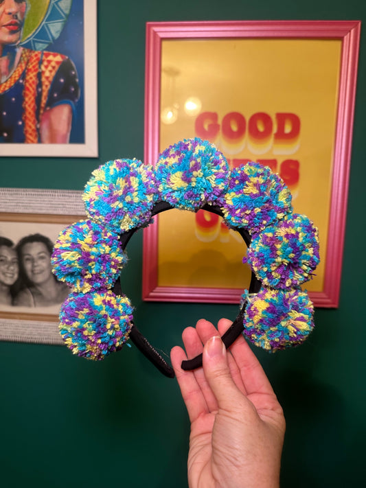 Multi coloured mini Pom headband