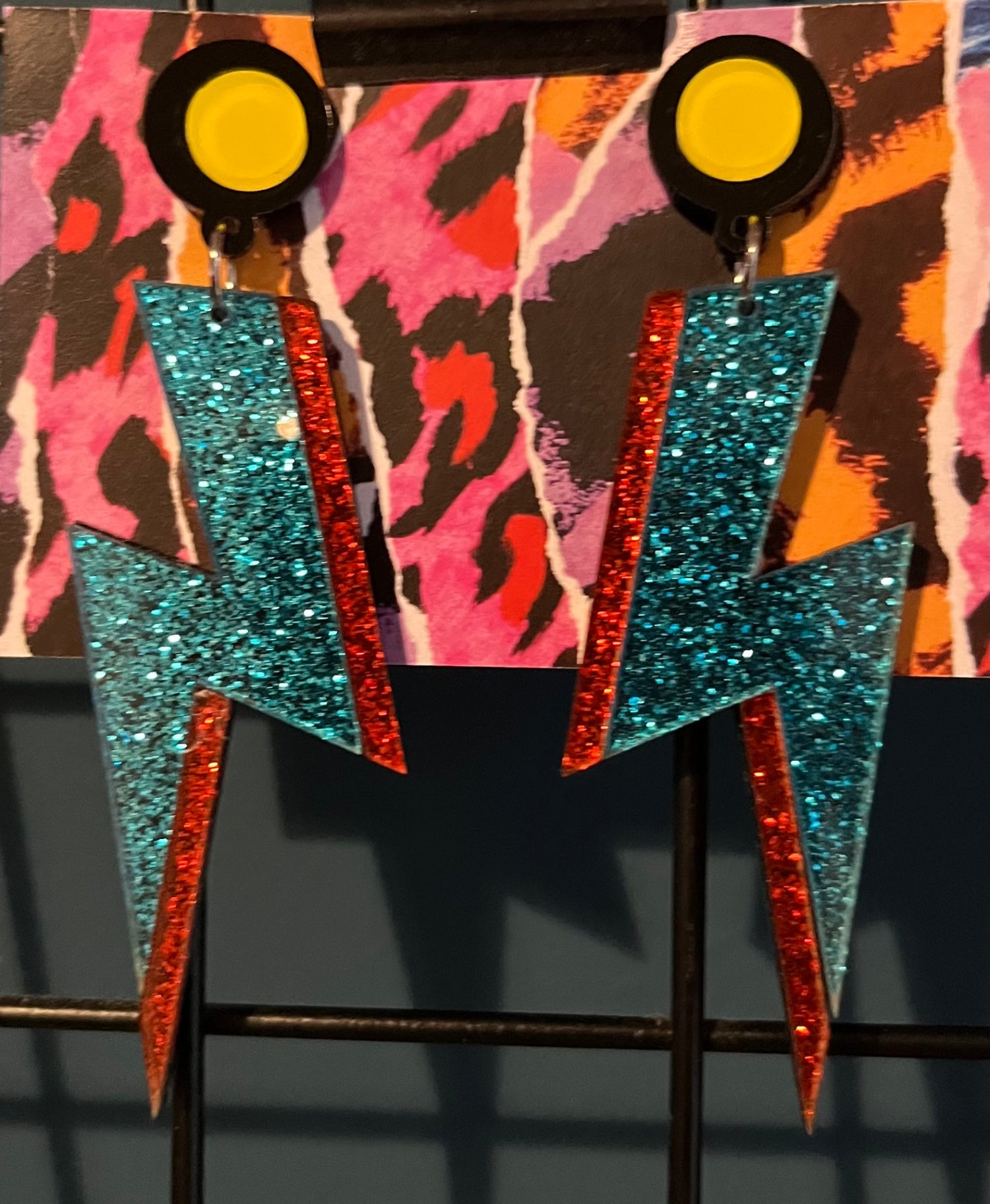 Blue 'bowie' earings 