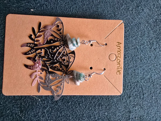 Amazonite butterfly earrings