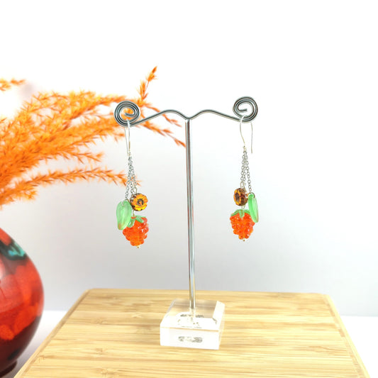 Orange Dangle Berry earrings