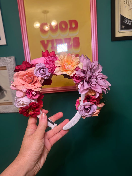 Pink/red flower crown