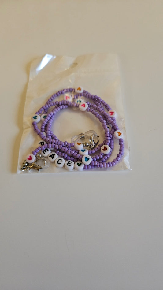 Purple 'Peace' Sunglasses Chain 