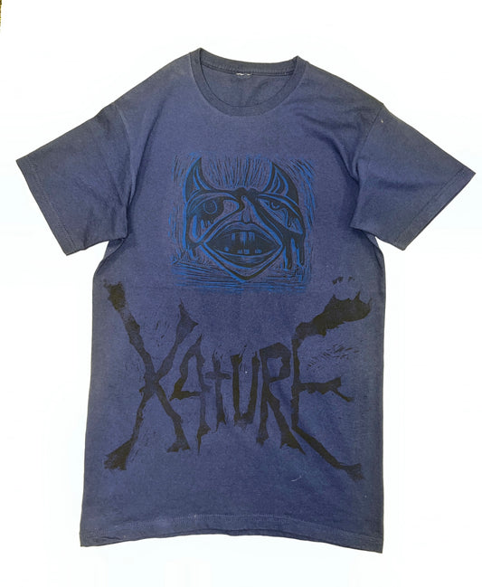 Blue K4TURE t shirt with devil skull print 