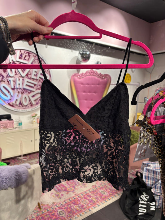 Black lace cami top