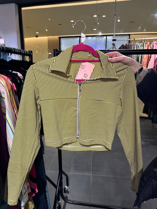 Striped yellow crop top