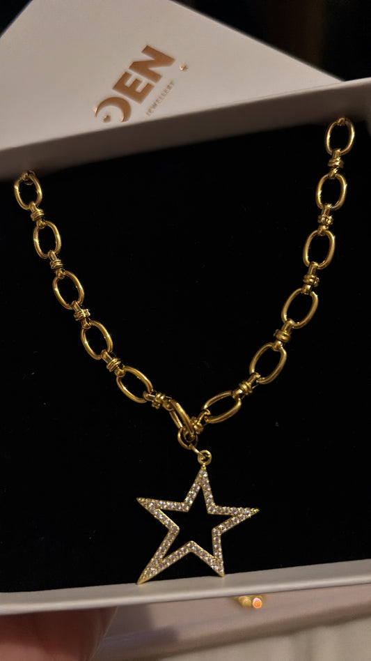 Crystal star pendant necklace 