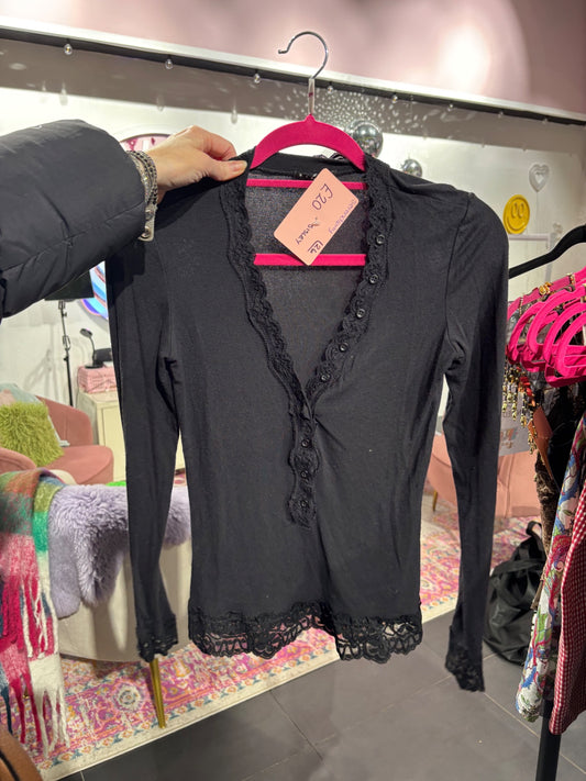 Sisley black long sleeve top