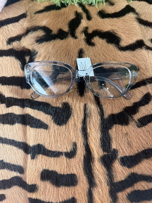 Anti Blue Light Glasses Circle Cat Grey