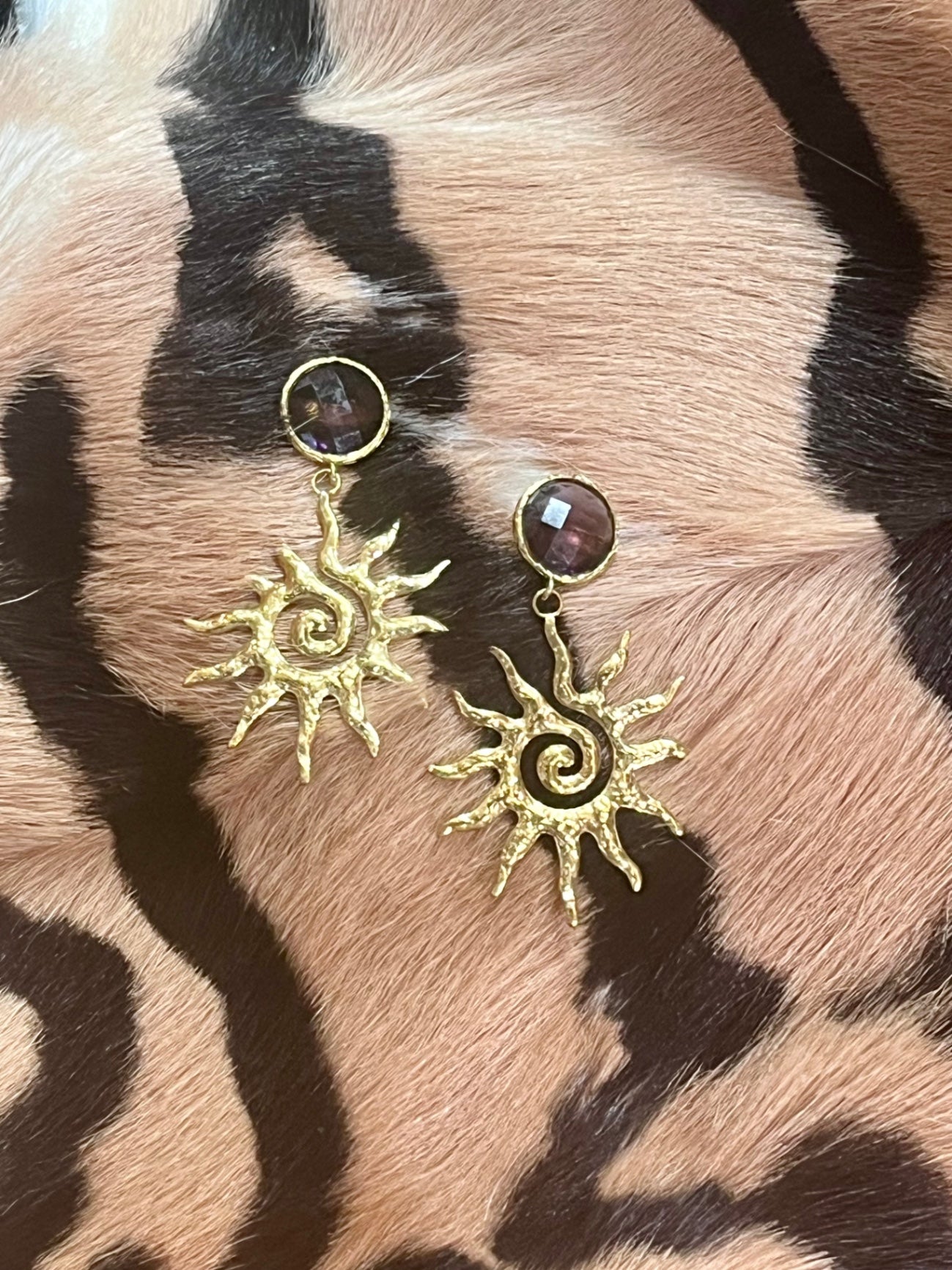 Amethyst Sun Earrings 