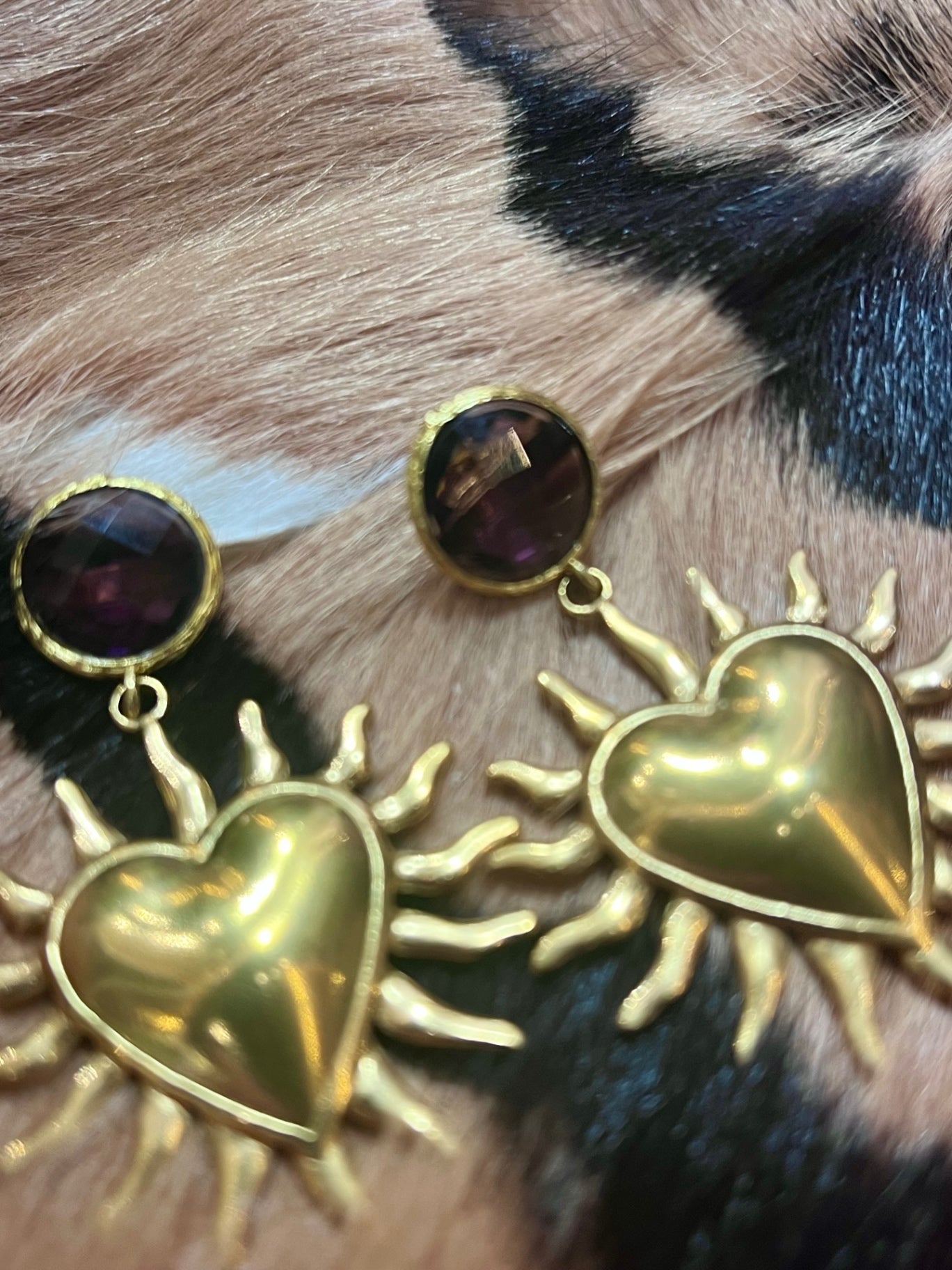 Amethyst Sun Earrings