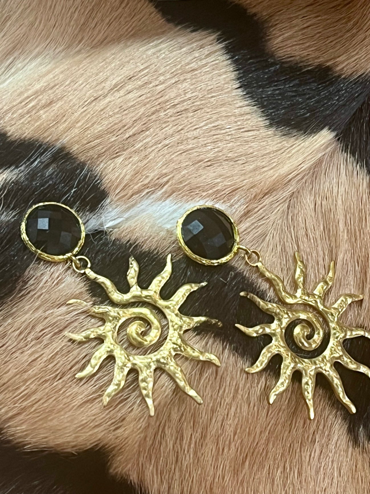 Obsidian Sun Earrings