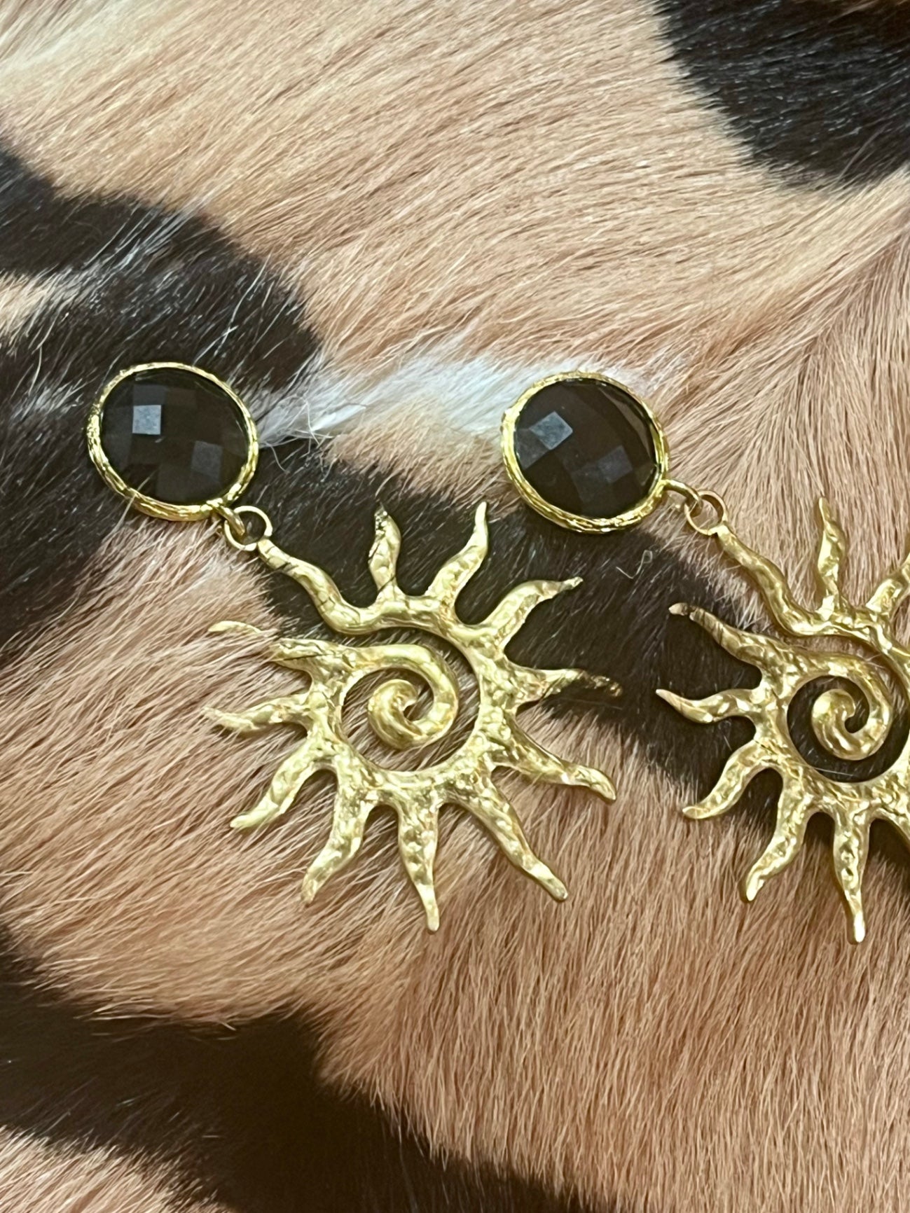 Obsidian Sun Earrings
