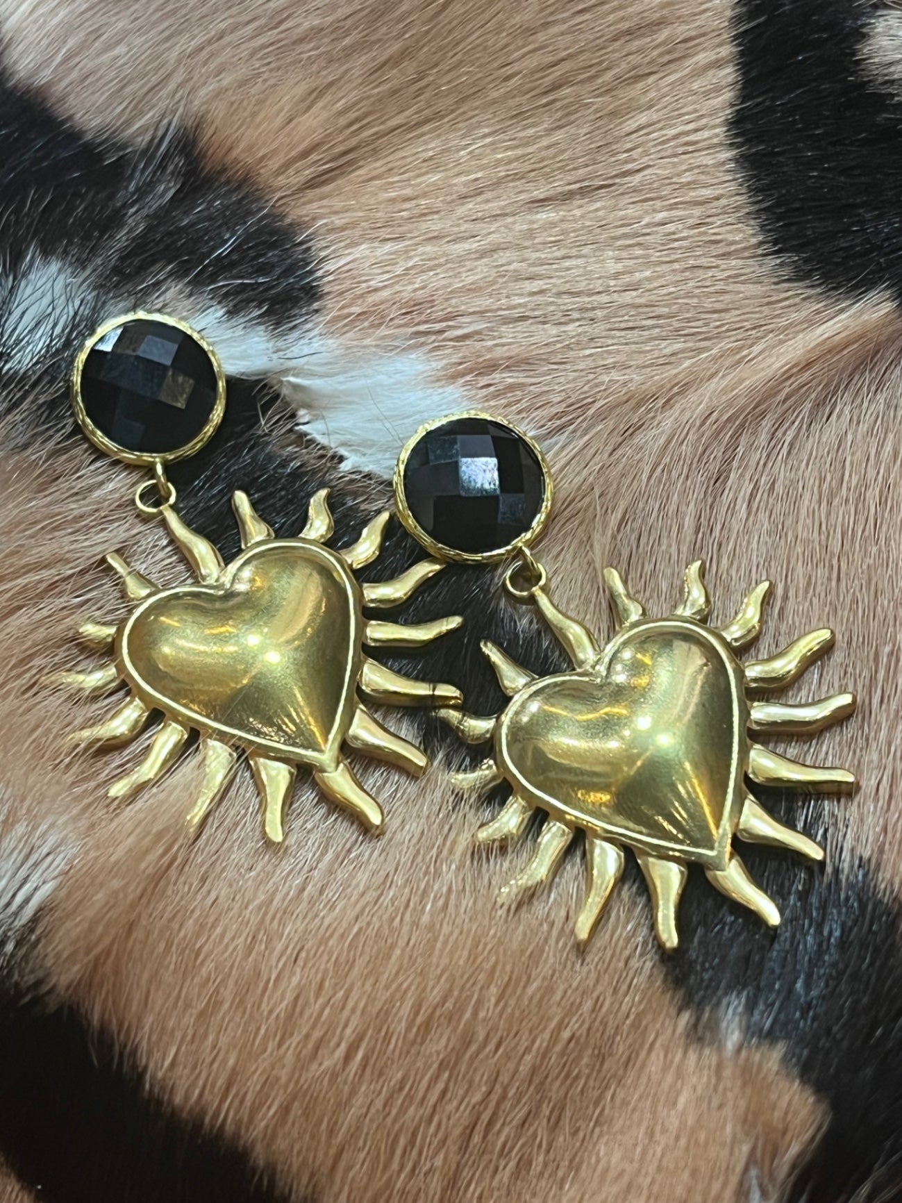 Obsidian heart Earrings