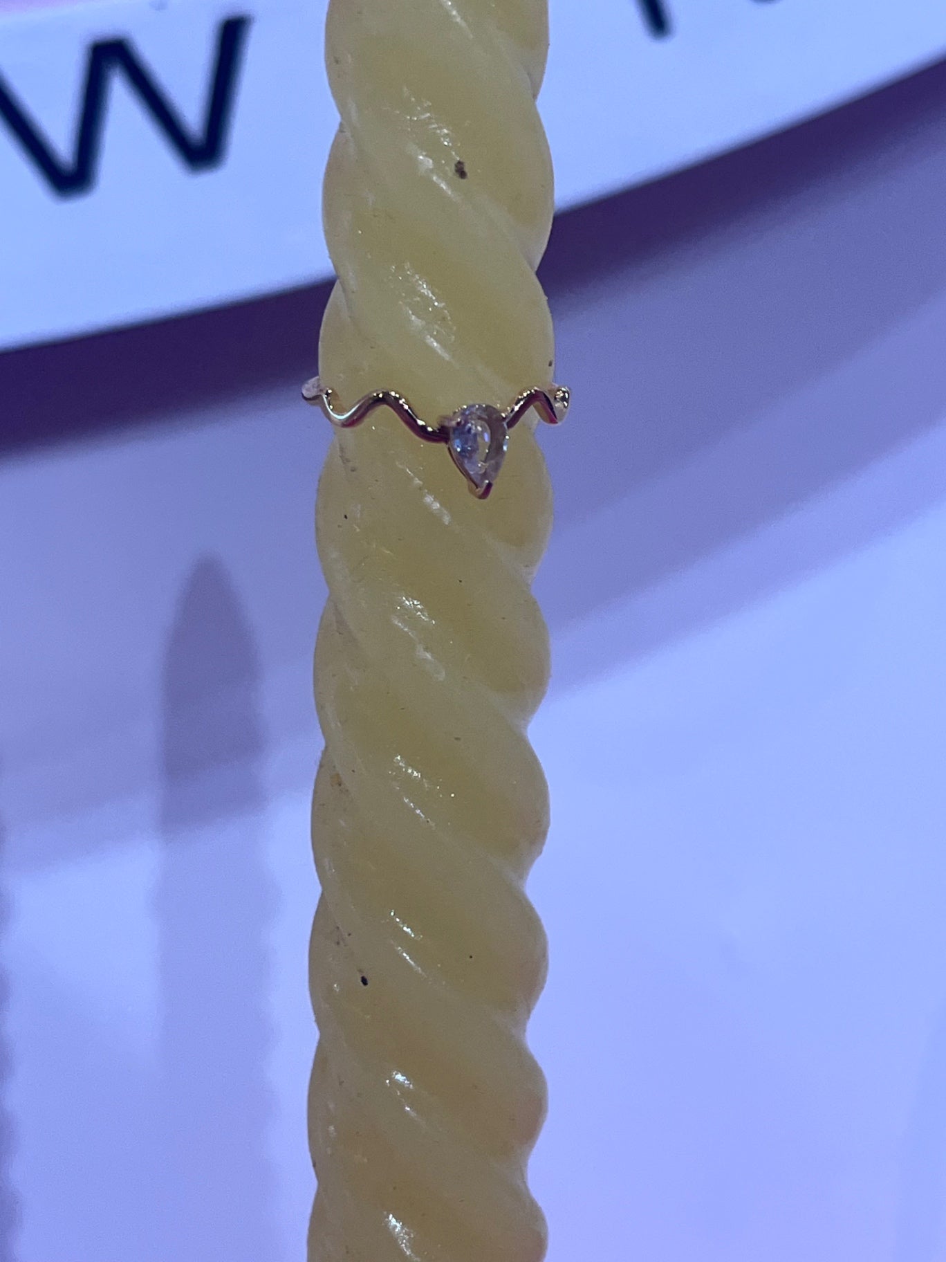 Gold Pear Wave Ring