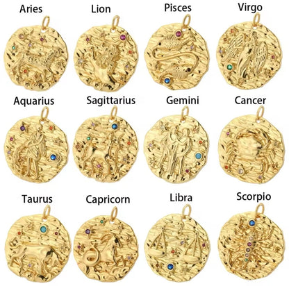 Aries Gold coin necklace