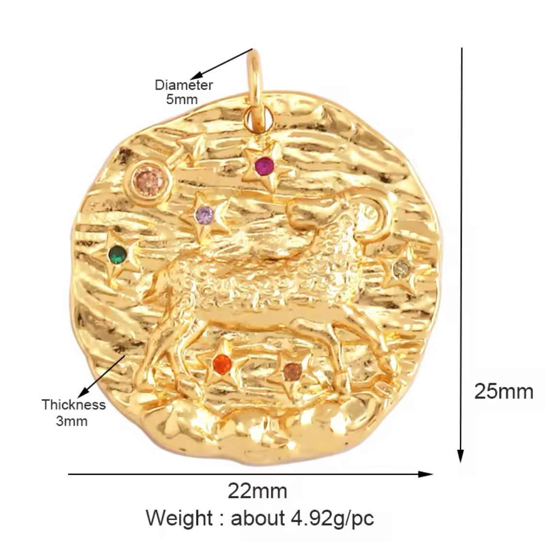 Aries Gold coin necklace