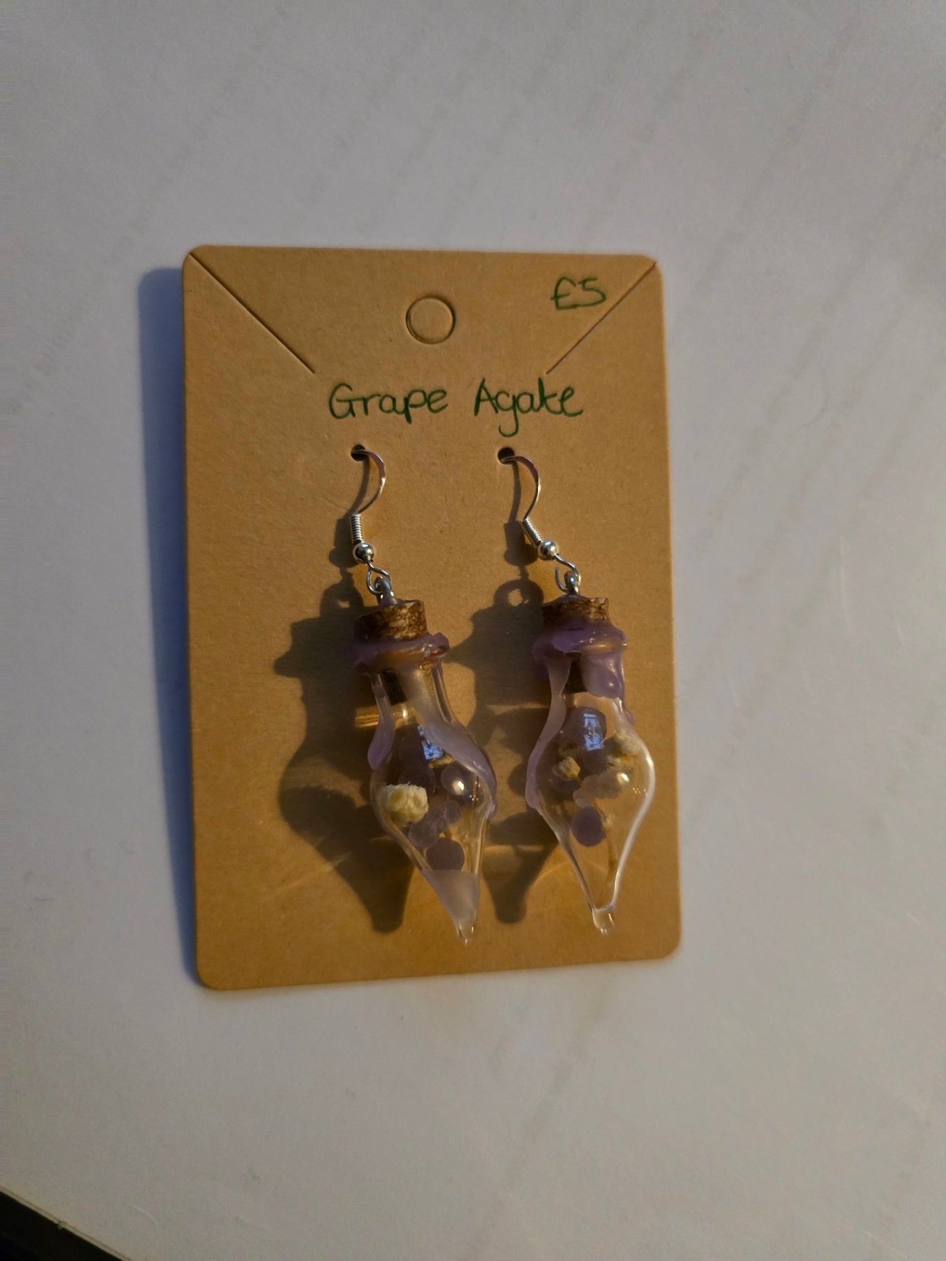 Grape agate jar earrings 
