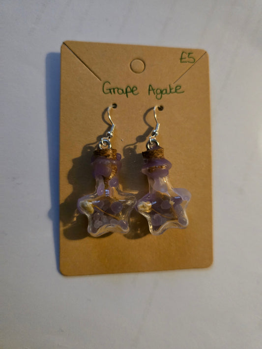 Grape agate jar earrings