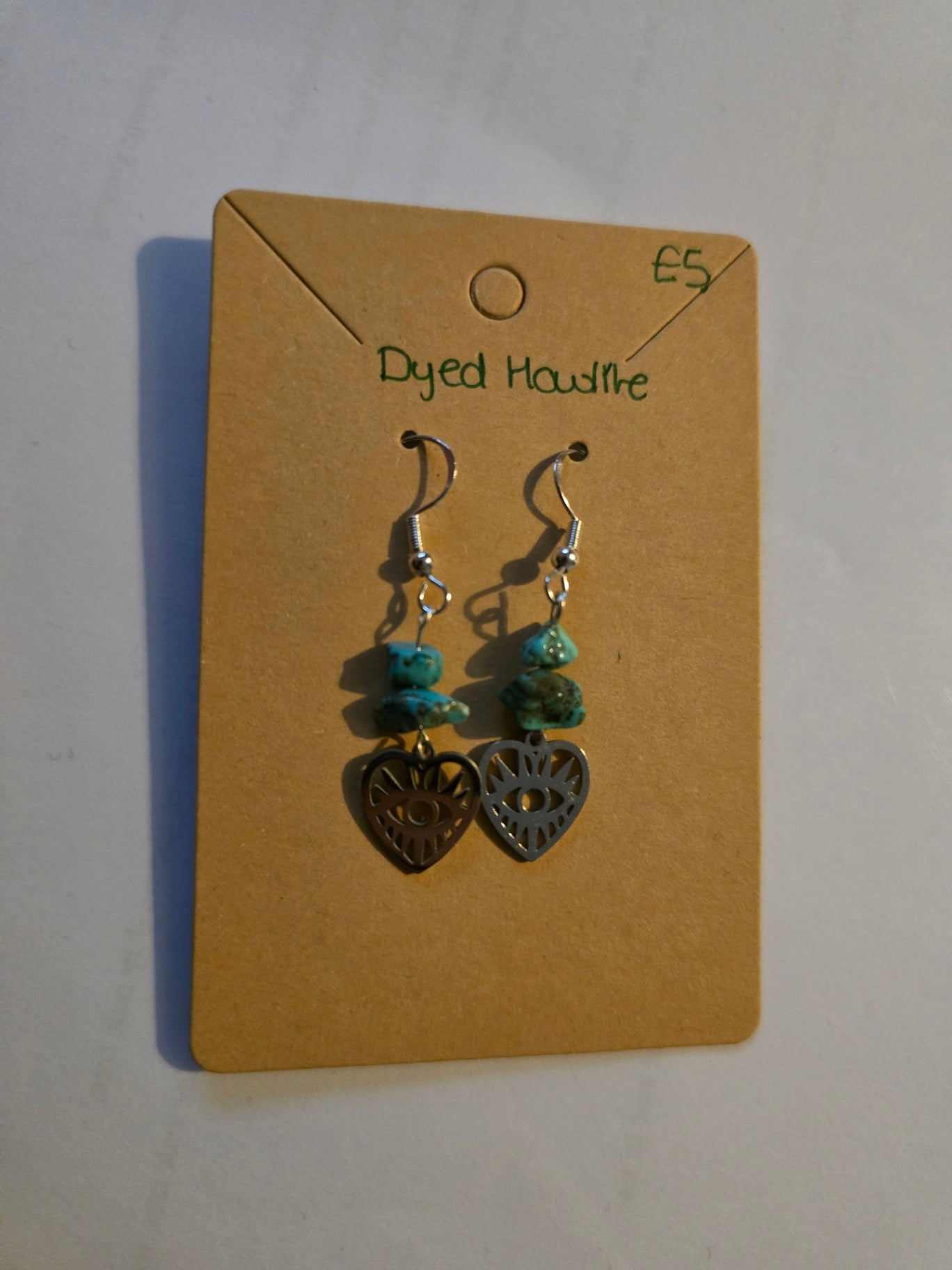 Dyed howlite eye earrings 