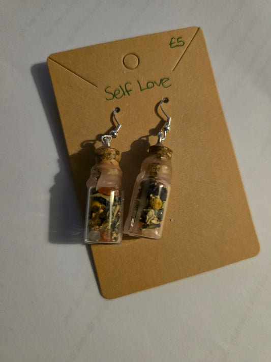 Self love jar earrings 