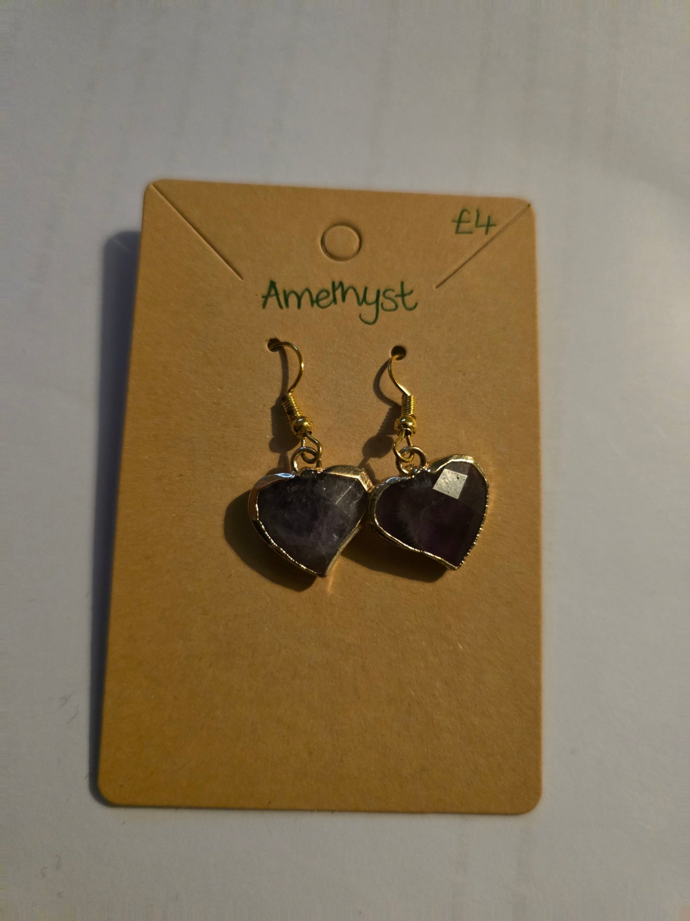 Amethyst heart earrings 