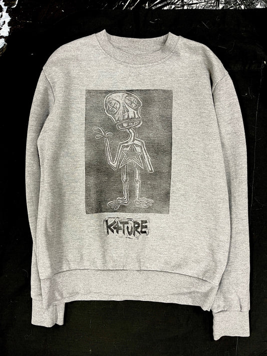 Grey sweatshirt with skeleton graphic 