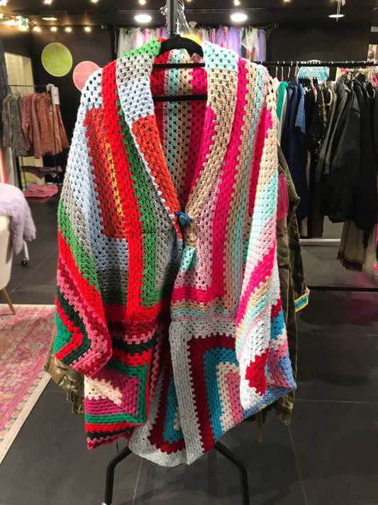 Crochet blanket cardigan