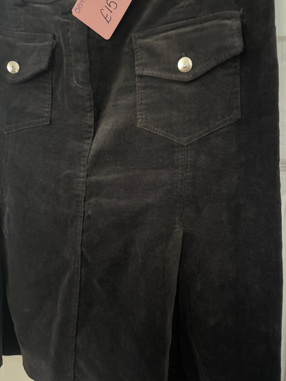 Dark brown corduroy skirt