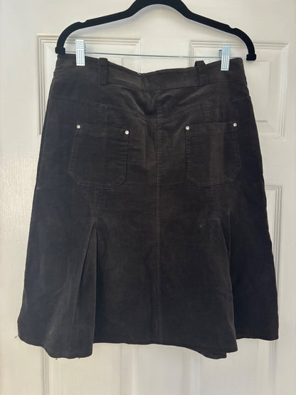 Dark brown corduroy skirt