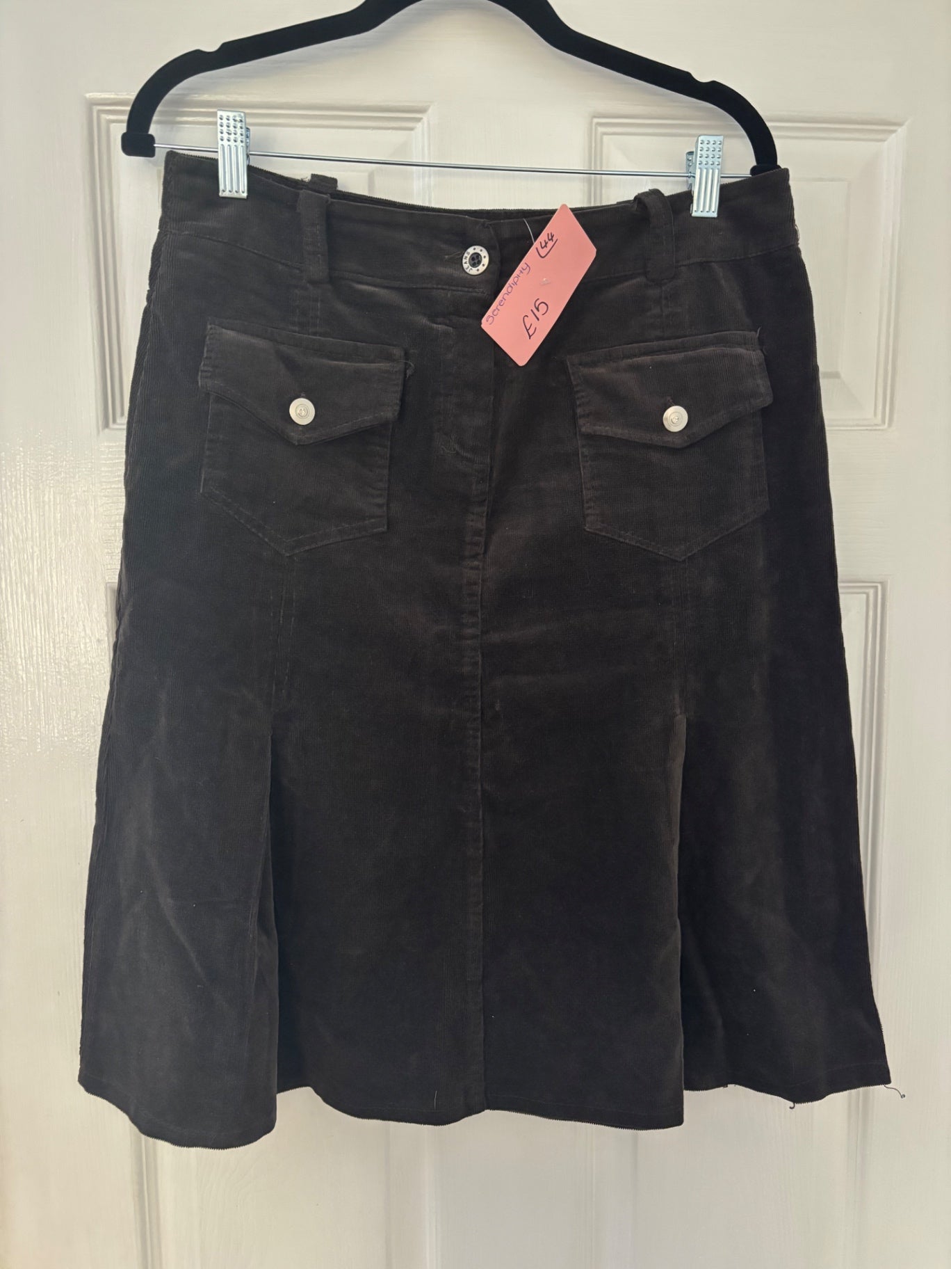 Dark brown corduroy skirt