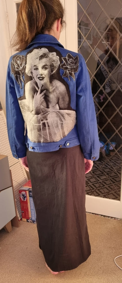 Marilyn Monroe Flower Blue Denim Jacket